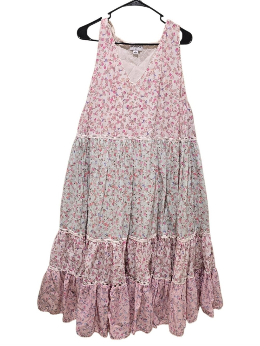 LoveShackFancy 100% Cotton Floral Tiered Midi Dress 2X - Picture 5 of 14